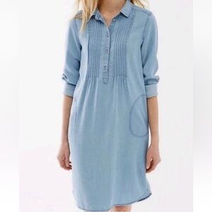J. Jill Denim Light Blue Long Sleeve Dress 100% Tencel